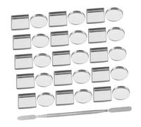 minkissy Paletas De Maquillaje De 31 Piezas Sartenes Redondos Y Sartenes De Sartén Cuadrado Para Lápiz Labial De Blush De Sombra De Ojos Con Espátula De Mezcla Para Organización Cosmética