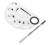 minkissy Paletas de Maquillaje de Acero Inoxidable Paleta de Mezcla Cosmética Espátula Herramienta de Artista para Salón de Belleza Bandeja de Mezcla de Metal para Mezclador