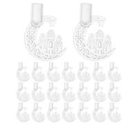 minkissy Pantallas Transparentes de Plástico para Luces LED de Cadena 200 Piezas, Cubiertas Decorativas Pequeñas Forma de Luna y Castillo, Accesorio para Decoración de Dormitorio y Fiestas