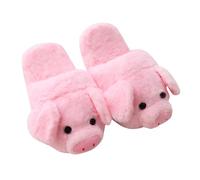 minkissy Pantuflas de Peluche Rosa de Cerdo para Mujer Zapatillas de Casa Calientes Antideslizantes Talla Única 35-38 Zapatillas de Invierno Cálidas y Cómodas para Uso Interior y