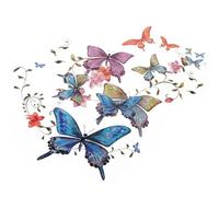 minkissy Parches Termoadhesivos Hojas de Transferencia de Plástico para Ropa 2 Piezas Diseño de Mariposas Coloridas Prácticas para Decoración y Proyectos de Arte DIY
