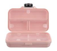 minkissy Pastillero Portátil Grande de 7 Compartimentos Rosa, Organizador Semanal de Medicamentos para Viaje y Uso Diario, Mini Botiquín Compacto para Bolso y Bolsillo