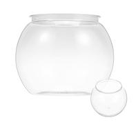 minkissy Pecera de Plástico Transparente Redonda Grande para Escritorio, Pecera Resistente y Decorativa para Peces Dorados, Tanque de Agua para Casa y Oficina, Acuario Plástico para Peces