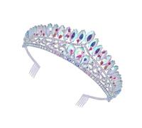 minkissy Peine de cabello de la de coronas para mujeres para niñas tiara de boda para mujer tiaras de princesa tiara Aleación de zinc Silver