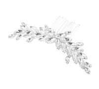 minkissy peine de novia peines de pelo de lujo peines de novia pinzas para el cabello para la boda peine de velo de novia pinzas para el cabello de novia de flores Aleación de zinc Silver