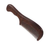 minkissy Peine De Sándalo Natural Mango Curvo Dientes Finos Antistático Portátil Para Desintoxicar y Masajear El Cabelludo Adecuado Cuidado Del Cabello Femenino y Peine Cabello