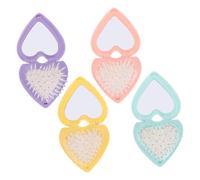 minkissy Peine De Viaje Con Corazón Cepillo Plegable Espejo Pequeño Masaje Cuidado