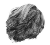 minkissy Peluca Abuela Gris Corta para Disfraces de Fiesta Cosplay de Escuela Representaciones Teatrales Accesorio de Disfraz para Hombre Peluca Realista para Anciano