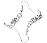 minkissy Pendientes Colgantes de Bota Vaquera Occidental para Mujer en Aleación Plateada, Ligeros y Elegantes, Accesorios Ideales para Estilo Western y Rodeo