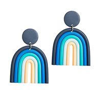 minkissy Pendientes De Arcilla Polimérica Bohemios Colgantes Geométricos u Joyería Orejas De Mujer