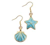minkissy Pendientes De Estrella y Concha Asimétricos Para Verano, Diseño Ligero De Metal, Accesorios Decorativos Para Playa, Ideales Para Fiestas y Uso Diario