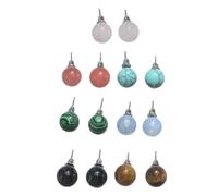 minkissy Pendientes De Turquesa y Piedra Natural Mujer, Pendientes De Botón Multicolor, Set 7 Pares, Piedra Semipreciosa, Uso Diario y Ocasiones Casuales