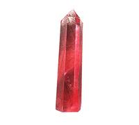 minkissy piedra punta hexagonal decoración cristal decorativo piedra curativa varita de cristal tratamiento raya artesanía Decorar fluorita rojo