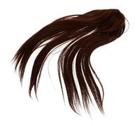 minkissy pieza de peluca coleteros falsos para el cabello adorno de pelo toppers de cabello real para mujeres clip en flequillo de cortina Alambre de alta temperatura mate Light Brown