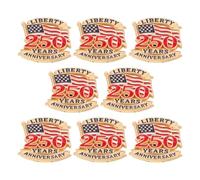 minkissy Pin de Solapa del 250.º Aniversario de Estados Unidos, 8 Piezas de Aleación Resistente Corrosión, Broches Patrióticos Día Independencia y Celebraciones Patrias
