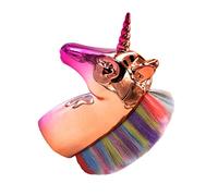 minkissy Pincel De Maquillaje Unicornio Con Mango Dorado y Cerdas Coloridas Cepillo Para Polvo y Base Para Mujeres y Niñas Diseño Creativo y Divertido Incluye Bolsa De Transporte