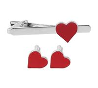 minkissy Pinza De Corbata y Gemelos Forma De Corazón Joyería De Aleación Para Corbatas De Boda Camisa Formal Gemelos Para Aniversario De Boda