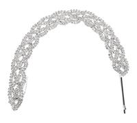 minkissy Pinza Pelo Trenza de Gemas de Imitación Plateada, 1 Unidad, Tamaño Mediano, Clip Decorativo para Mujer, Adecuado para Fiestas, Bodas y Eventos, Diadema Trenzada Elegante