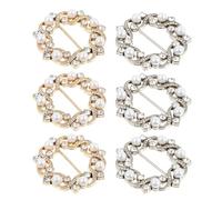 minkissy Pinzas para Ropa 6 Piezas Anilla para Bufanda y Broche de Metal Gemas de Imitación Clips para Ajustar Camisetas y Vestidos Hebilla para Cintura Accesorios de Moda Mujer para