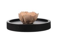 minkissy Porta Incienso de Cerámica con Forma de Flor y Base de Bambú Estable, Quemador para Varitas de Adecuado para Meditación en SPA y Jardín Zen