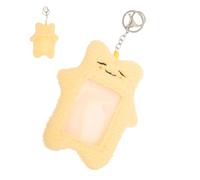 minkissy Portatarjetas de Felpa con Llavero Funda Protectora Colgante para Tarjetas de Identificación y Postales Diseño de Dibujos Animados para Oficina y Escuela Resistente y