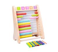 minkissy Puesto De Informática Primera Infancia Juguete De Cálculo De Madera Soporte De Cálculo Multifuncional Pizarra De Dibujo De Doble Cara Juguete Educativo para Edad Preescolar