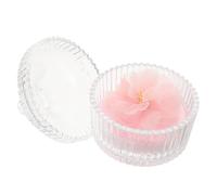 minkissy Puff para Polvo Facial Doble Cara de Terciopelo con Caja de Transparente y Diseño Floral Cinta Polvo Corporal y Maquillaje Protector Antipolvo para Sensible
