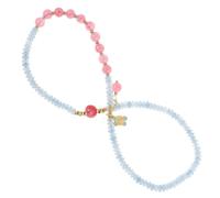 minkissy Pulsera De De De Vestido Largo Floral a Capas Pulsera Infinita Lazo a Cuadros De Búfalo Para Pulsera De Aguamarina Para Mujer Joyas De Aguamarina