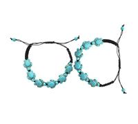 minkissy Pulsera de Tortuga Turquesa para Mujer Joyas Creativas Pulsera Tejida a Mano Diseño Adorable Accesorio 2 Piezas
