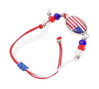 minkissy Pulsera Tejida Tejido Azul Pulsera Ajustable Delicado Código Para Banda Brazalete Dorado Pulsera Día De La Independencia Talón Pulsera Trenzada Cuerda