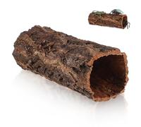 minkissy Refugio para Reptiles Cueva Hueca de Madera Natural para Geckos y Lagartos, Escondite Seguro para Tortugas y Serpientes, Decoración para Terrarios de Selva Tropical