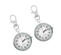 minkissy Reloj de Bolsillo para Enfermera con Clip de Pecho Manos Libres, Material de Vidrio y Acero Inoxidable, Diseño Compacto, Adecuado para Entornos Hospitalarios, Pack de 2 Unidades