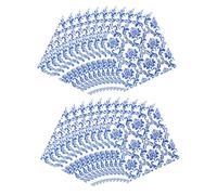 minkissy Servilletas de Papel Decorativas Delicadas Estampado Azul Estilo Porcelana 80 Hojas Seguras Cenas y Entretenimiento Diario