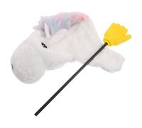 minkissy Sombrero de Caballo de Peluche y Cálido para Disfraz, Bastón Interactivo para Juegos de rol, Accesorio Divertido para Carnaval, Fiesta Temática y Año del Caballo 2026