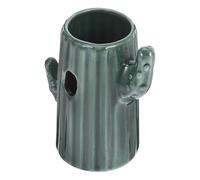 minkissy Soporte Dispensador Ajustable para Botella de Agua de Hámster en Cerámica Verde Diseño Cactus, Resistente y Fácil de Limpiar, Adecuado para Jaulas de Mascotas Pequeñas como Jerbos