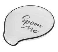 minkissy Soporte para Cuchara de Cerámica Negro Borde Pequeño, Reposacucharas para Cocina y Encimera, Bandeja Compacta para Utensilios de Cocina, Uso Diario y Organización Práctica