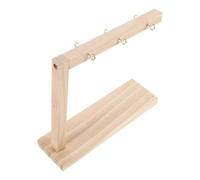 minkissy Soporte para Decoración de Uñas Falso en Madera Beige Forma en L, Organizador Compacto para Exhibir Uñas Postizas en Casa o Demostraciones