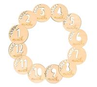 minkissy Tarjetas Mensuales Huecas De Madera Para Ñiño, Accesorios Para Fotos, Tarjetas De Crecimiento, Decoración Para Baby Shower, Juego De 12 Piezas Para Primeros 12 Meses