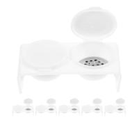 minkissy Taza Limpiadora para Pinceles de Uñas Doble con Tapa, Recipiente Acrílico Compacto para Limpieza y Mezcla de Líquidos, Portacepillos para Decoración de Uñas, Set de 6 Piezas