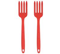 minkissy Tenedores Grandes de Cocina de Silicona Roja 2 Piezas, Horquillas Multifunción Ergonómicas y Lavables para Pasta, Ensalada y Uso en Cocina Casera