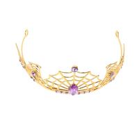 minkissy Tiara De La De Halloween De Metal De Bruja Tiara De De Imitación Púrpura De Princesa De Vampiro Dorado Diamantes De Imitación Metálica