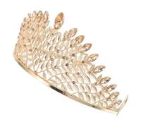 minkissy Tiara para Boda de Metal Champán Cristales de Imitación, Diadema de Novia Grande Vintage, Accesorio Ligero y Duradero para Cabello de Princesa, Diseño Elegante y Sofisticado