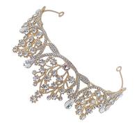 minkissy tiara señoras paseo túnicas diadema de novia atuendo tocados de novia coronas para s de cumpleaños para mujer coronas de boda para la acrílico Golden