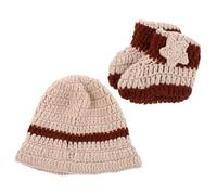 minkissy Traje de Mezclilla para Recién Nacido Sombrero y Zapatos de Crochet Hechos Mano Accesorios para Fotos de Bebés para Sesiones de Fotos de Recién Nacidos