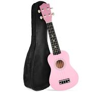 minkissy Ukelele Soprano de 21 Pulgadas para Principiantes y Adultos Set Completo con Cuerdas Suaves Púa y Funda Rosa Instrumento Musical de Tilo Ligero Adecuado para Obsequio y