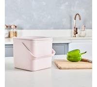 Minky Homecare Contenedor de abono de Cocina, Organizador de residuos de Alimentos para encimera con Interior fácil de Limpiar, Fabricado en el Reino Unido, 0.9 galones, Rosa Polvoriento