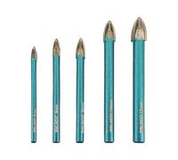 MINLAYCUT - 5 brocas de carburo de 3/40.6 cm 1/10.2 cm 5/40.6 cm 3/20.3 cm 1/5.1 cm 5/6/8/10/12 mm, punta redonda para madera, vidrio, plástico, mampostería, azulejos de cerámica, mármol