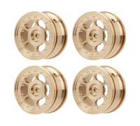Minleshry 0.7in Latón Rueda Buje para SCX30 1/30 Escala RC Crawler | Juego de cubos de rueda sobre orugas simulados, paquete de 4 con material de latón para SCX30, actualización todoterreno de