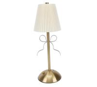 Minleshry Lámpara de Mesa Tipo Bow, Lámpara de Noche con Pantalla de Tela | Lámpara de cabecera con control táctil con batería recargable, linda decoración de escritorio para habitación de princesa,