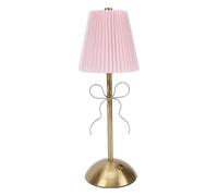 Minleshry Lámpara de Mesa Tipo Bow, Lámpara de Noche con Pantalla de Tela | Lámpara de cabecera con control táctil con batería recargable, linda decoración de escritorio para habitación de princesa,